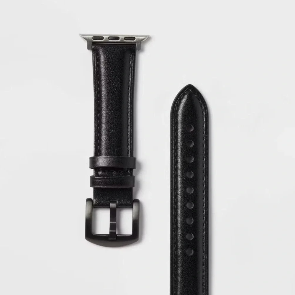 heyday Black Apple Watch Band Faux Leather 38/40/41mm New In Box FREE SHIPPING